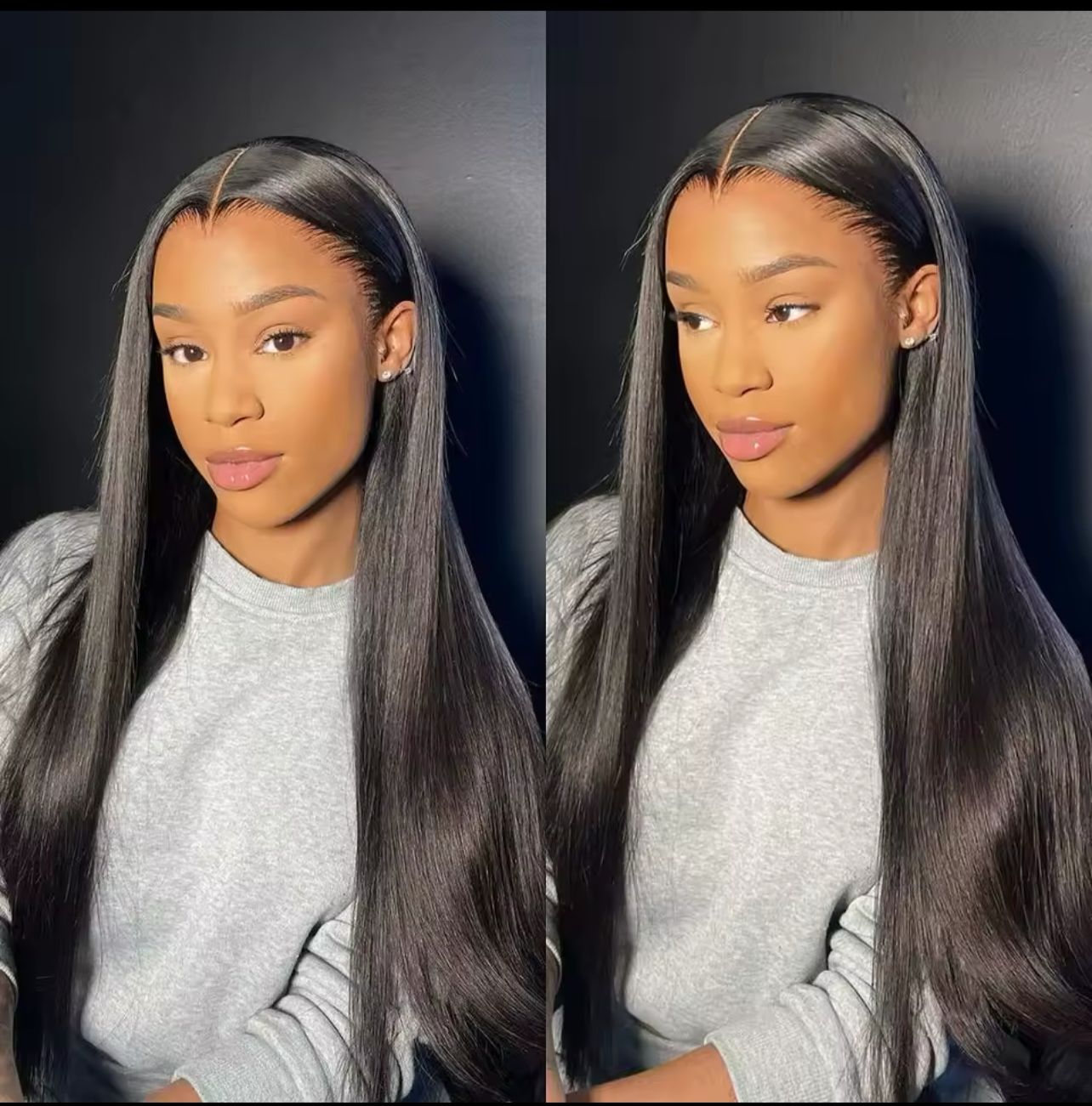 24” straight frontal wig human hair 100% 12A 13*6 13*4