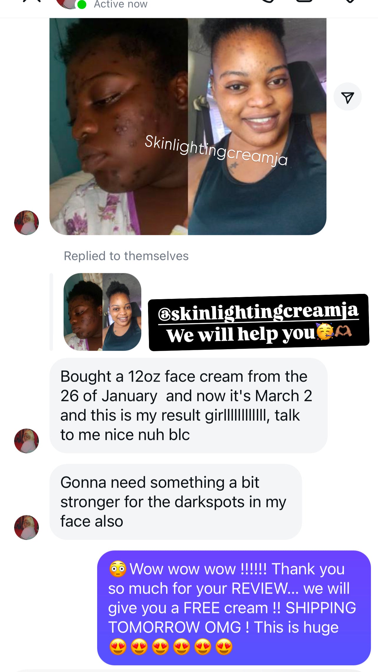 8oz Body and 8 ozface bleaching cream container