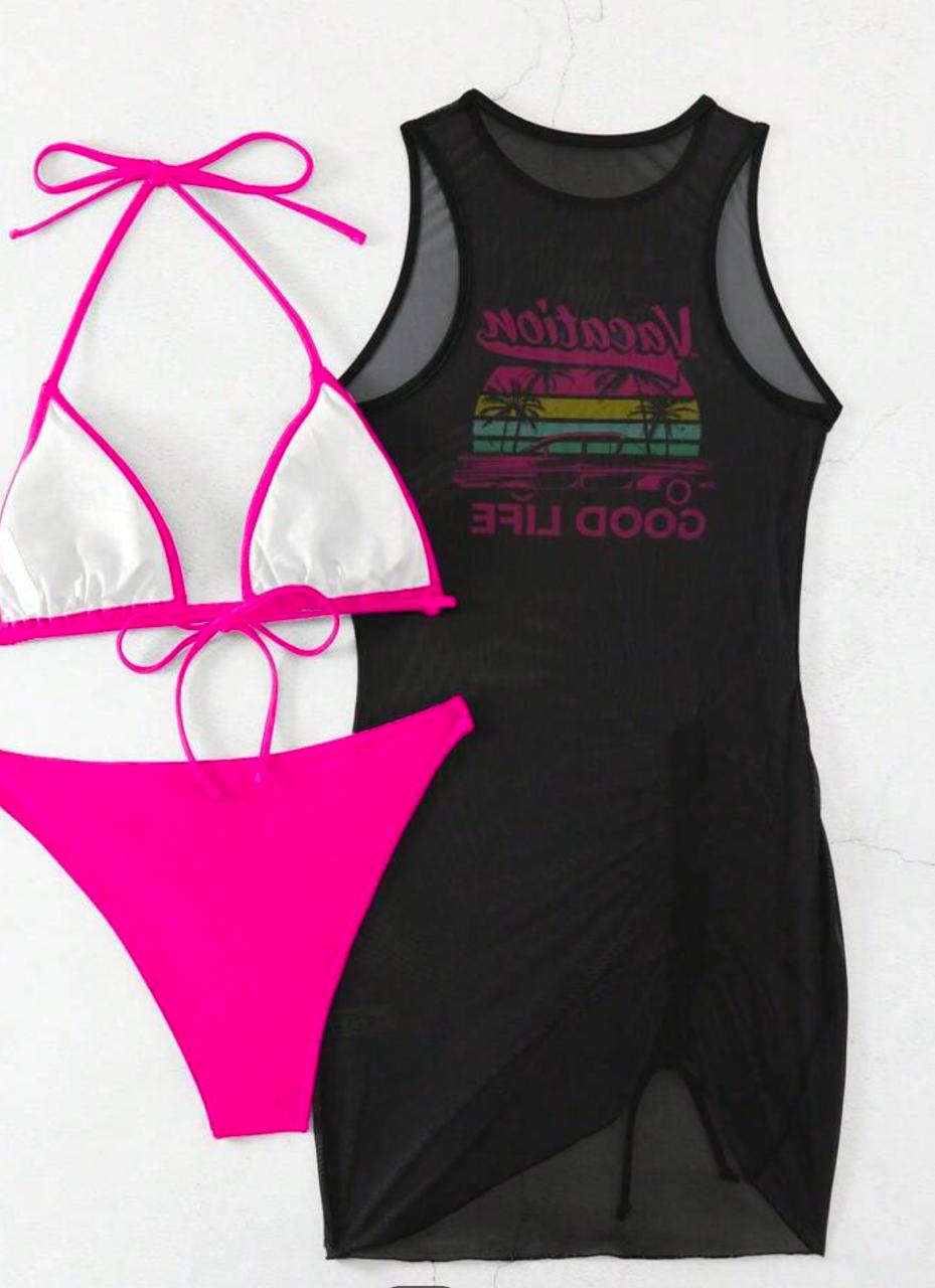 Cute n girly 3 pc set bikini clothing