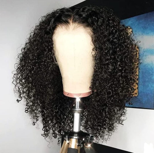 14” kinki curly Human Hair Pre Plucked with Baby Hair Curly Human Hair Wig 200% Density 13x4 Mongolian Wear and Go HD Lace Front Kinky Curly Wig 100% Unprocessed Virgin Hair Natural Color $16,000 JMD