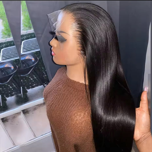 20” straight frontal wig 180% human hair 12A grade virgin Peruvian hair