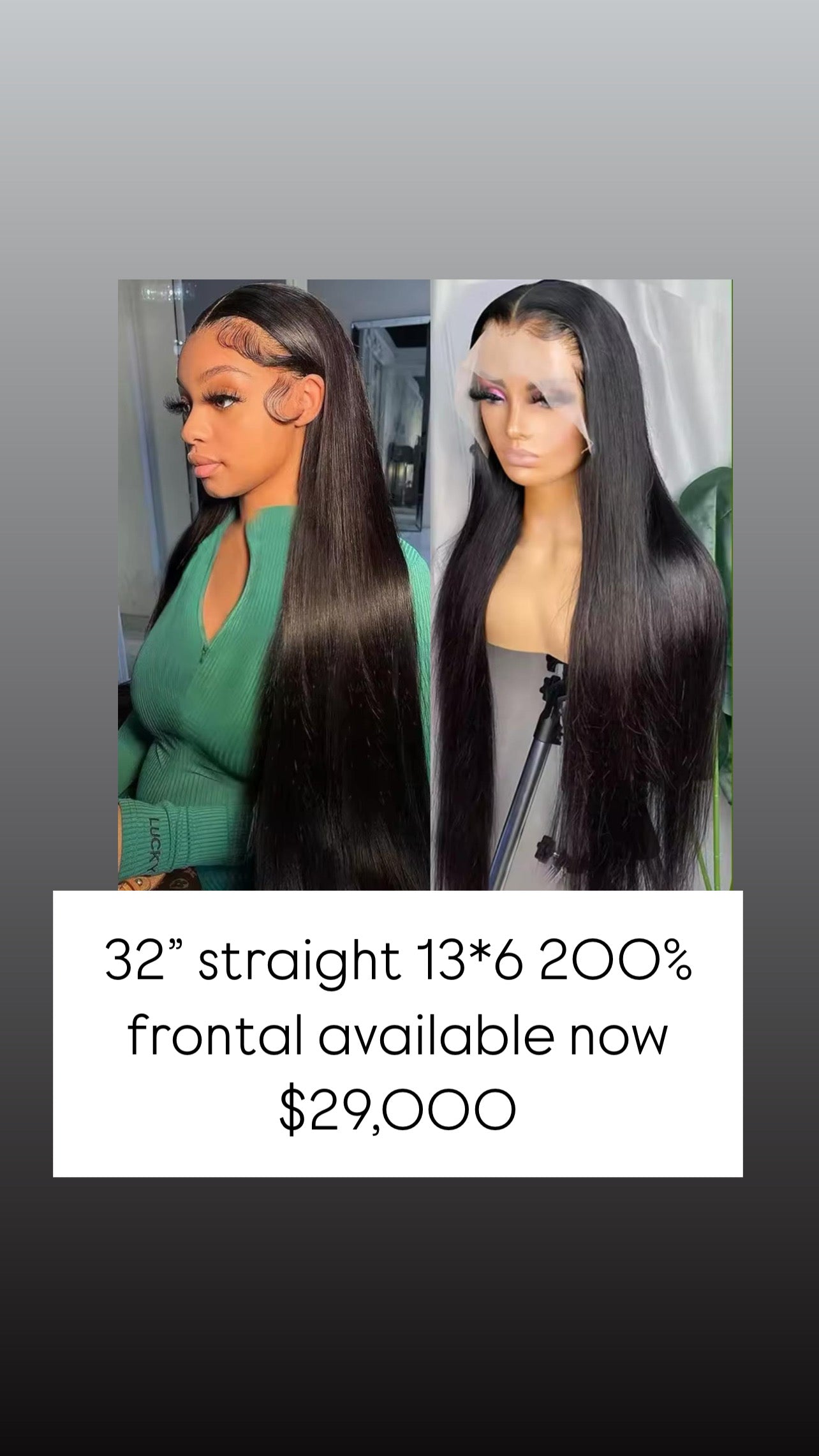 32” straight wig 100% human $29,000 JMD  13*6 lace wig real hair