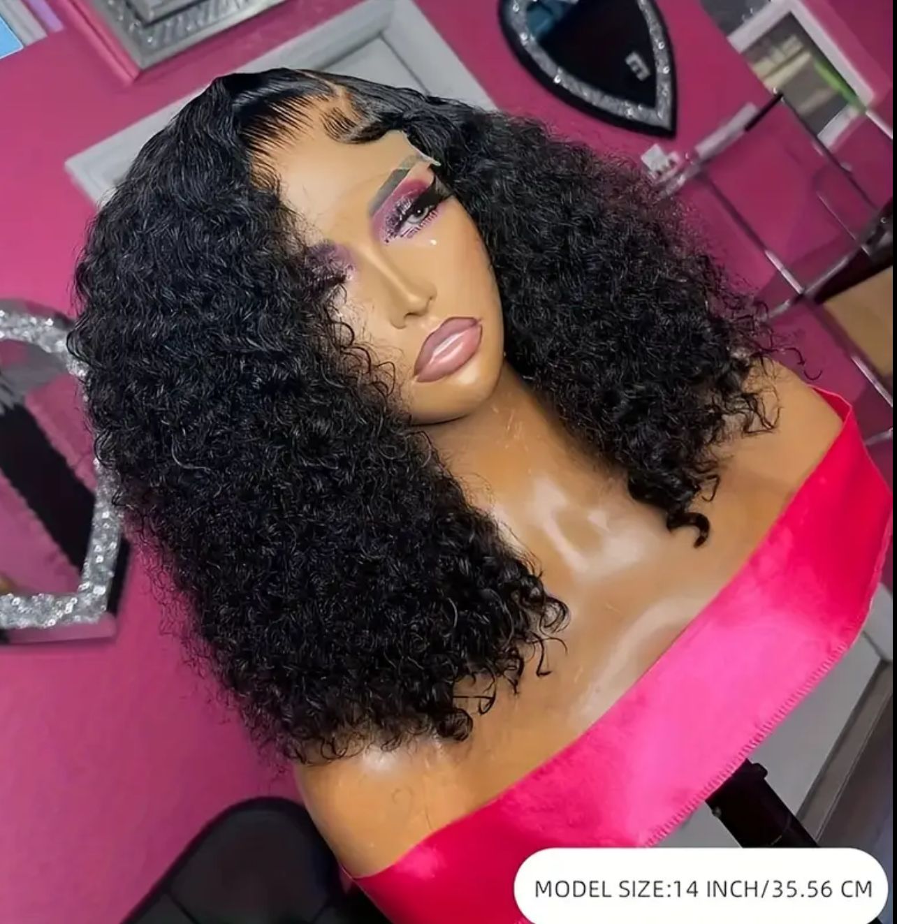 14” curly deepwave lace closure unit 200% density 100% human virgin hair Peruvian curly