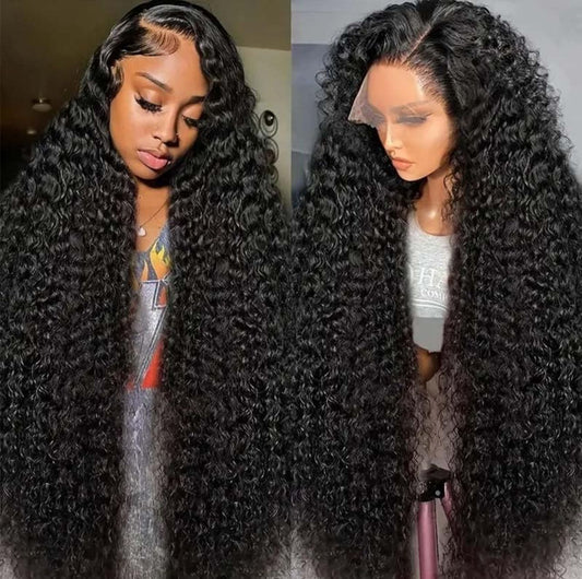 40 Inch Deep Wave Lace Front Wigs Human Hair 13x6 HD Transparent Lace Front Wigs Human Hair 300% Density Deep Curly Human Hair Wig Pre Plucked Deep Wave Frontal Wigs with Baby Hair $75,000 JMD