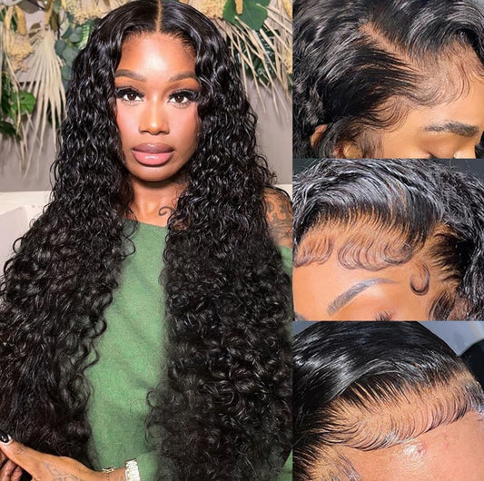 22 Inch Deep Wave Lace Front Wigs Human Hair 200% Density 13x4 HD Curly Lace Frontal $18,000 JMD