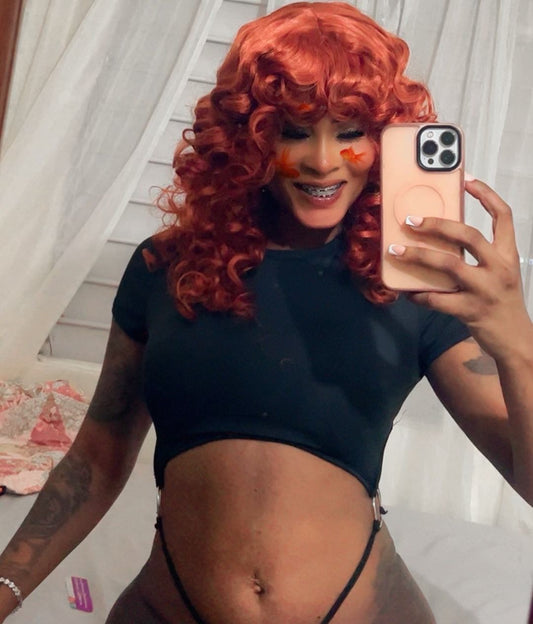 Synthetic wig 18” orange hair for the puffy looks