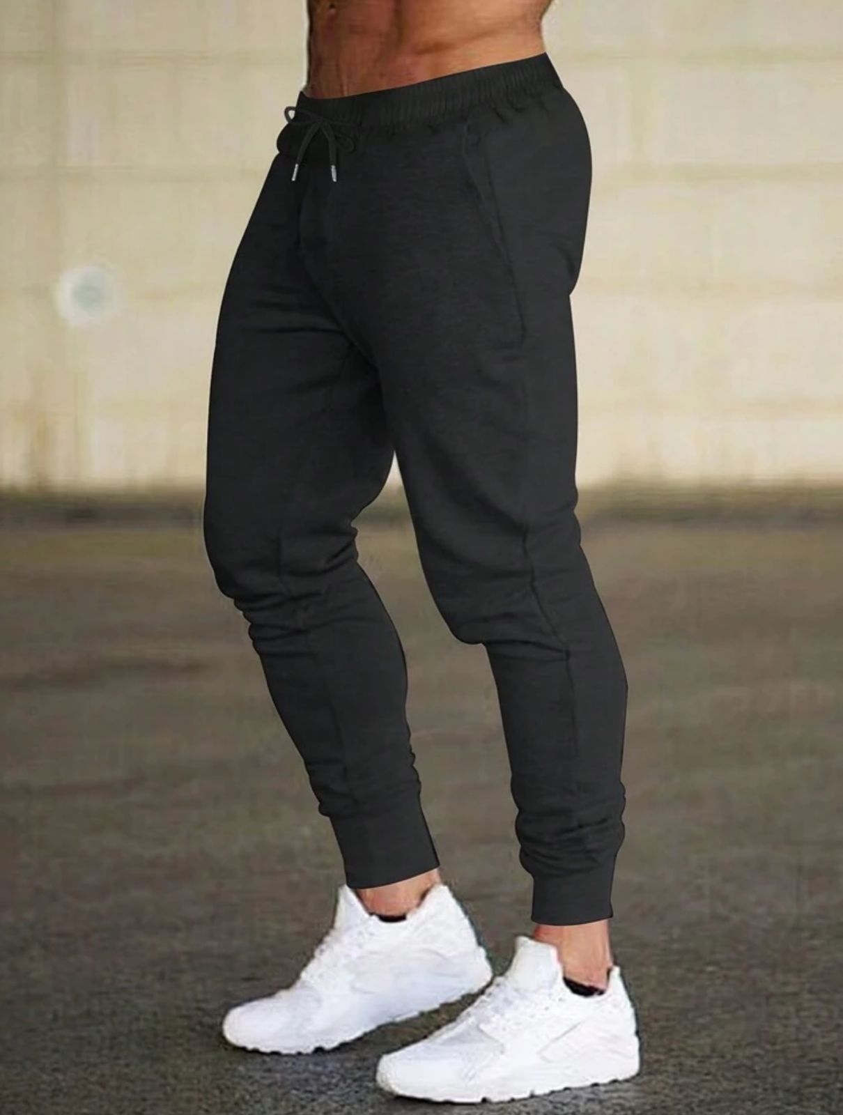 Draw string sweat pants male wear