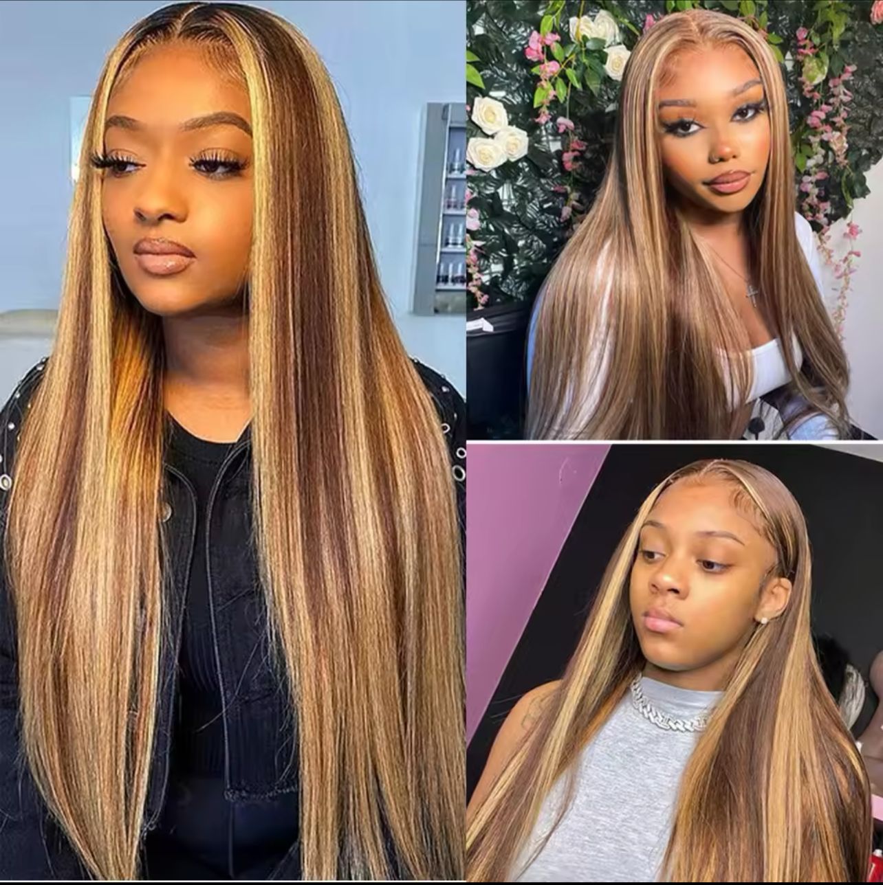 28” ombré human hair lace frontal wig mix fiber $19,040