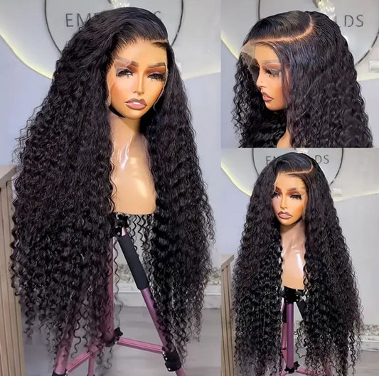 26” deepwave lace frontal wig human hair 10A virgin hair curly wig 100% human hair