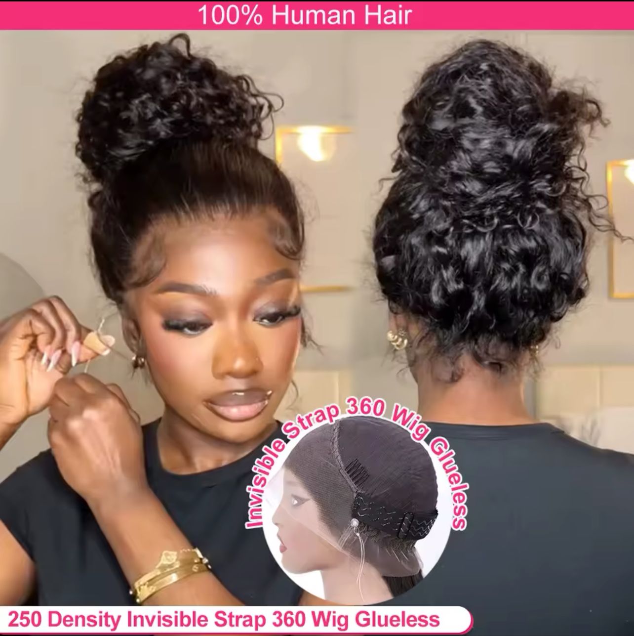 22” 360 deepwave lace frontal wig 12A human 100% $23,000 JMD