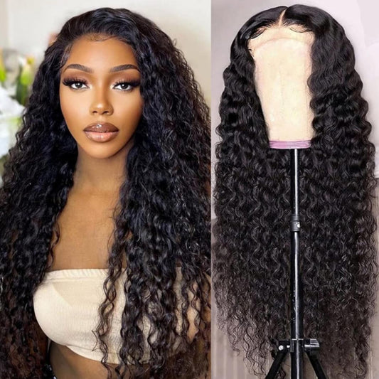 22” closure glueless wig human hair 100% 200% wig